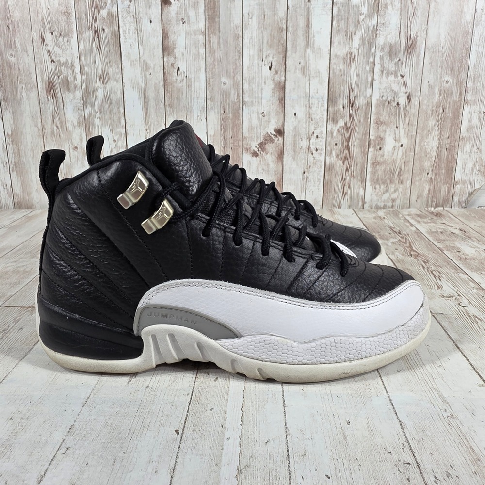 Jordan 12 Retro Playoff Black White Varsity Red 153265-006 Kids Size 6Y